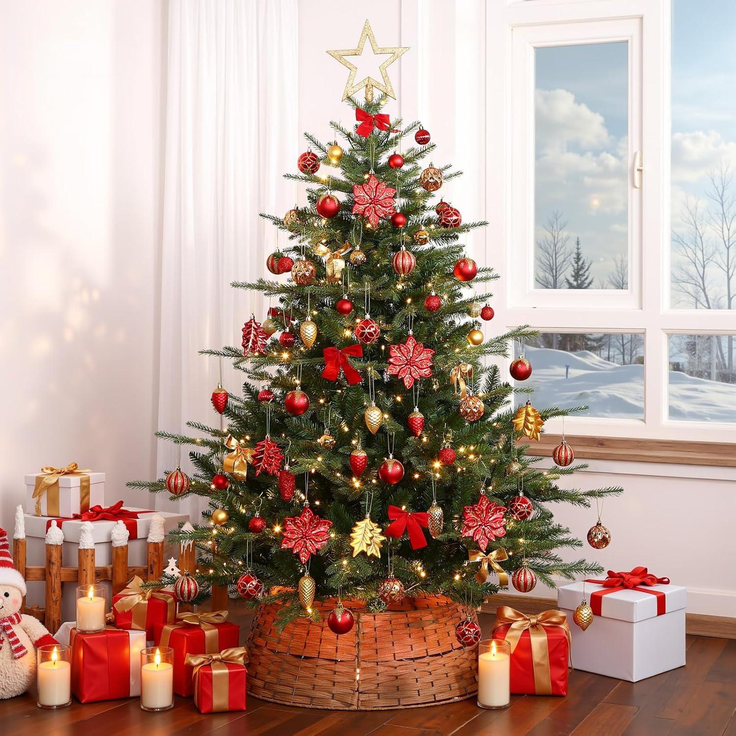 SHareconn 106PCS Christmas Balls Ornaments Set