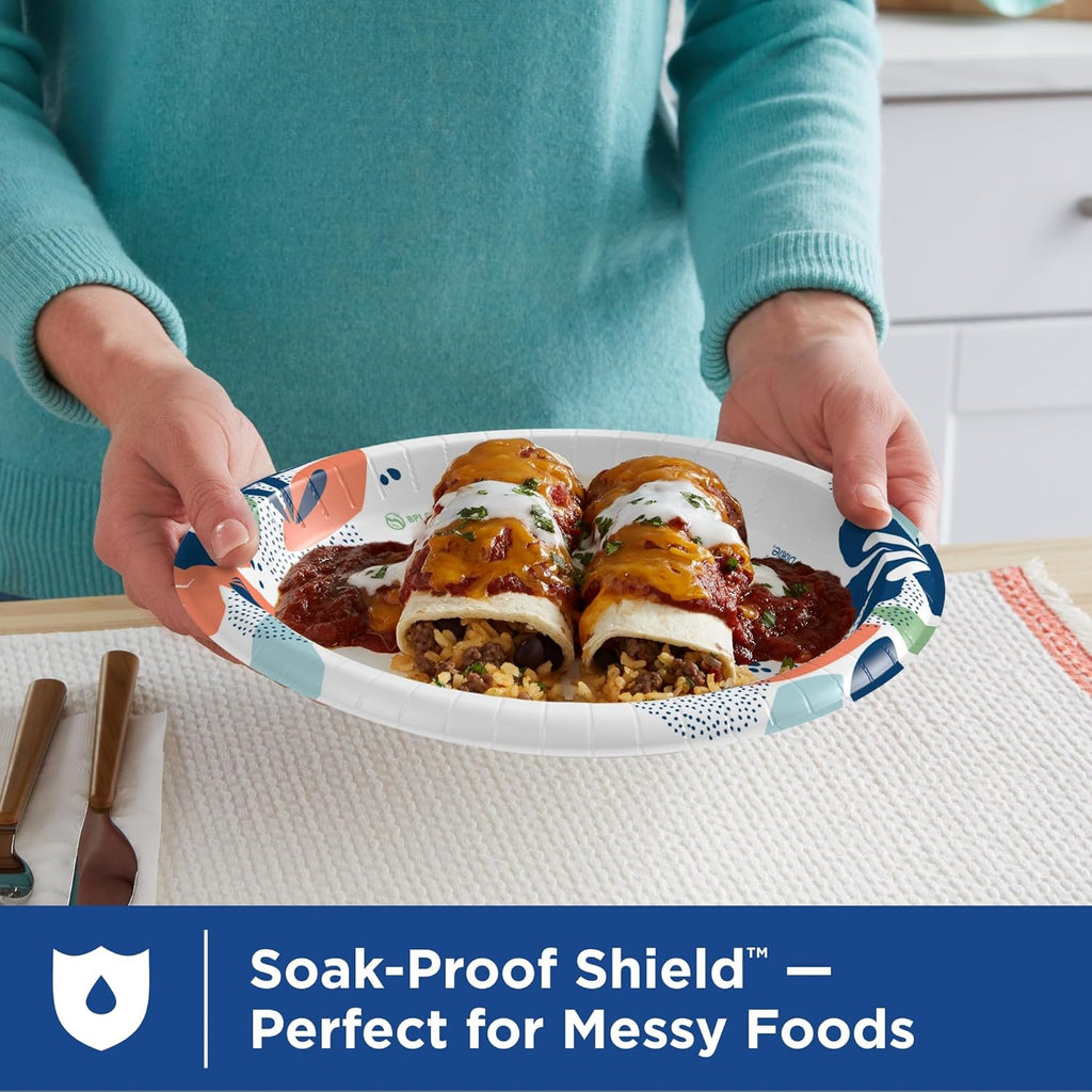 Dixie Large Paper Plates, 10 Inch, 86 Count, 2X Stronger*, Microwave-Safe, Soak-Proof, Cut Resistant, Disposable Plates For Everyday Breakfast, Lunch, & Dinner Meals