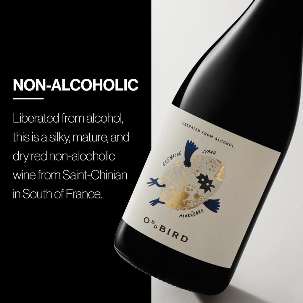 Oddbird GSM Non Alcoholic Red Wine, Gluten Free, Non-Alcoholic Dry Red Wine